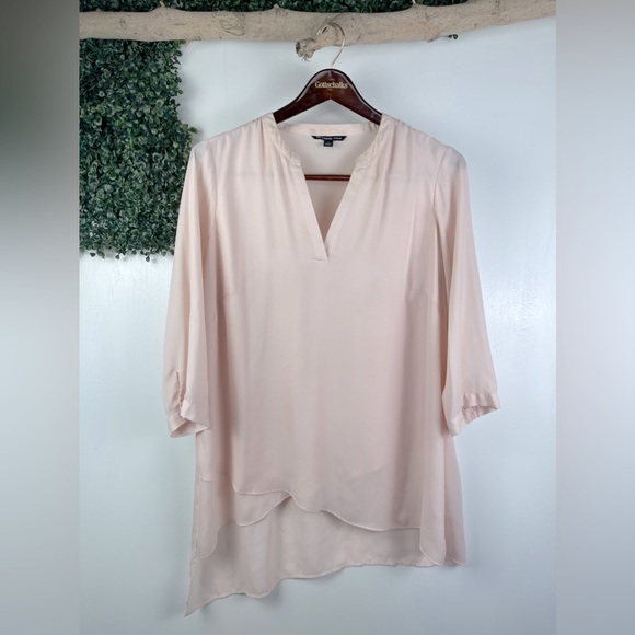 Zac & Rachel Tops Zac Rachel Blush Pink High Low Blouse Tunic